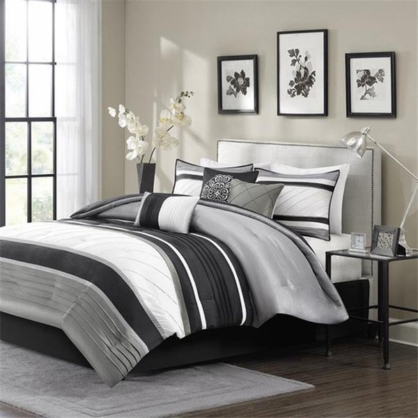 Madison Park MP10-948 Blaire 7 Piece Comforter Set; Grey - Queen, Madison Park, Mfr#: MP10-948